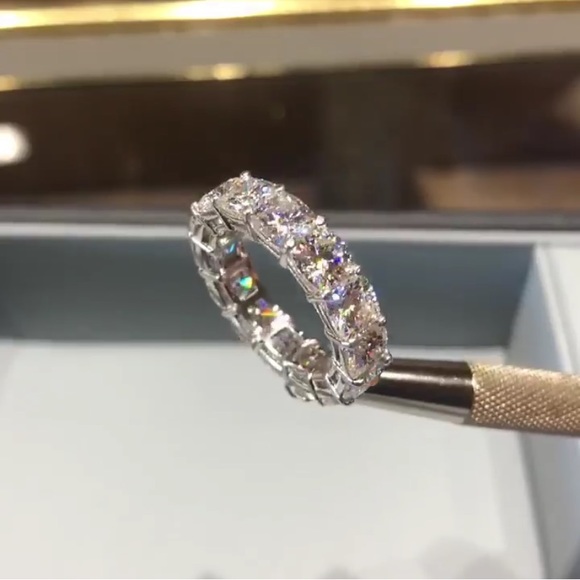 Men's Sparkle Bling Band Diamond Wedding Eternity Bands Ice Ring - Picture 8 of 13